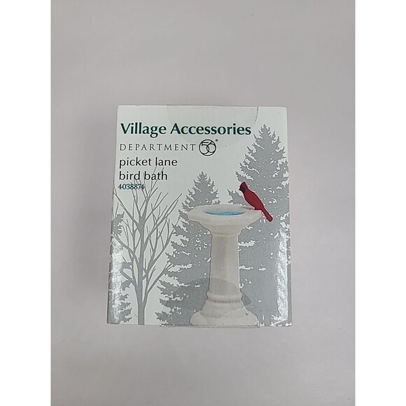 Dept 56 Picket Lane Bird Bath Village Accessory #4038874 - Picture 1 of 5
